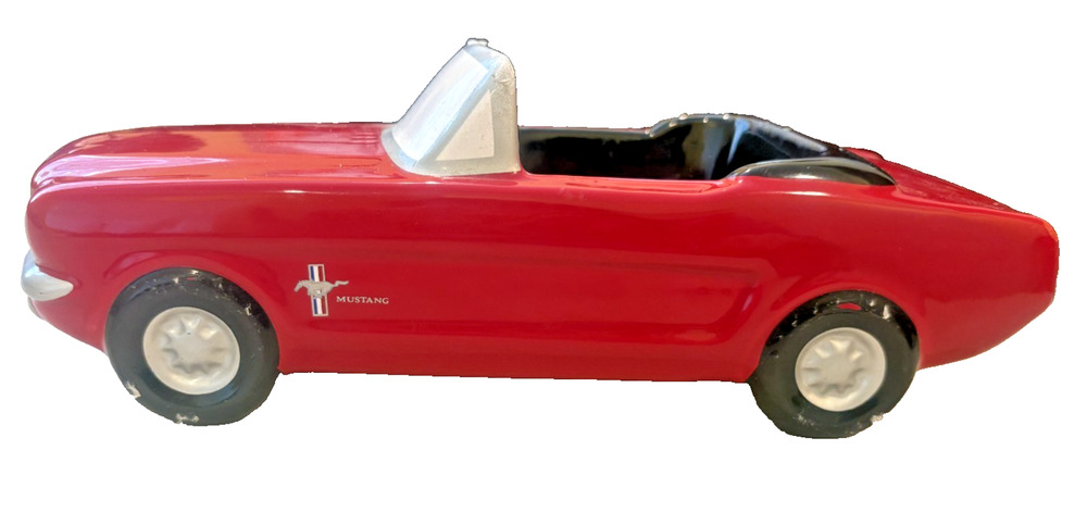 Teleflora 1965 Ford Mustang Convertible Car Red Ceramic Planter